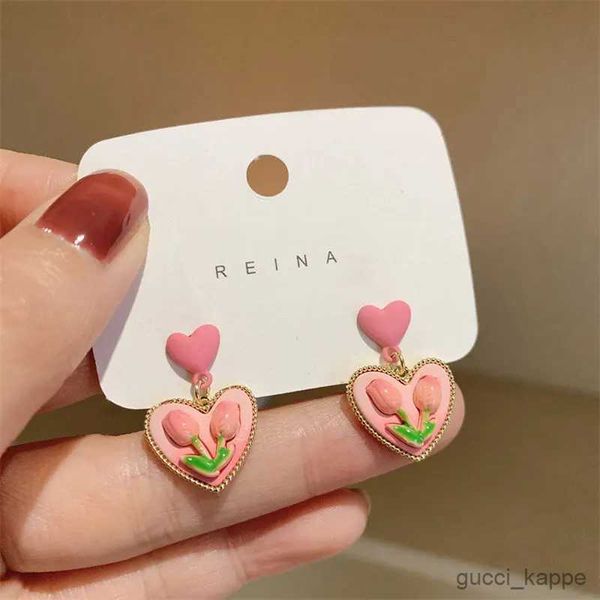 Charm süße rosa Blumen-Ohrringe, Valentinstag-Ohrringe für Frauen und Mädchen, Modeschmuck, Geschenke, R231017