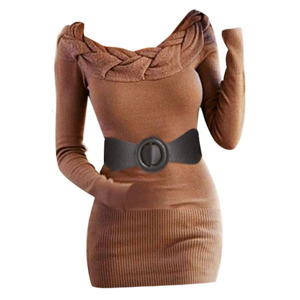 Abiti urbani sexy aderenti intrecciati a trecce lavorati a maglia mini abito maglione manica lunga donna manica raglan a costine cintura lavorata a maglia tono terra veste per l'autunno 231017