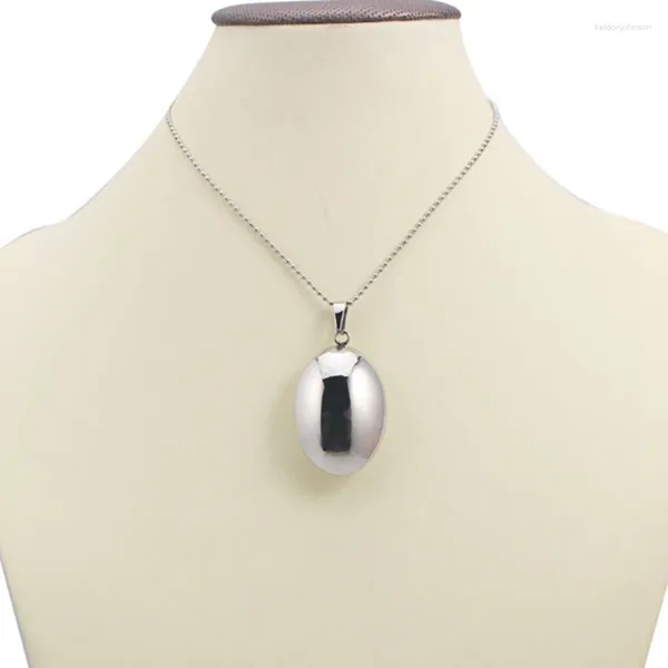 Collane con ciondolo Arrivo Collana di moda in acciaio inossidabile 35 25mm Sfera ovale Femininos Accessori per gioielli da donna