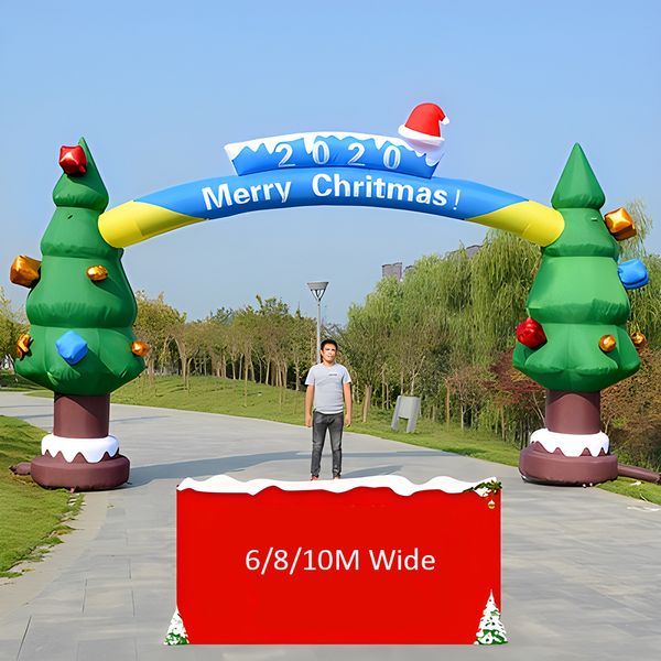 10 stili Gigante gonfiabile Babbo Natale Arco Soffio d'aria Evento natalizio Ingresso Arco Ornamento Pubblicità esterna interna