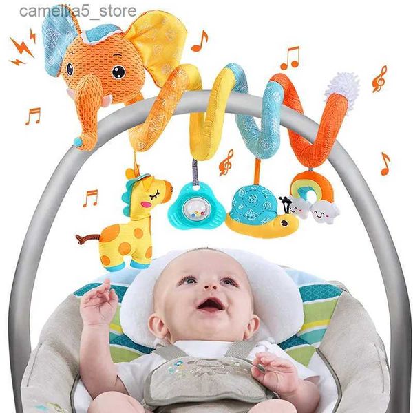 Mobiles # Seggiolino per auto Giocattoli Infantile Colore Elefante Passeggino Stretch Spiral Attività Bambino Appeso Giocattoli per culla Mobile Neonato Giocattolo sensoriale Regali Q231017