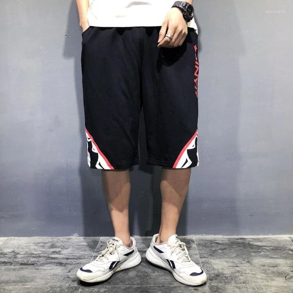 Herren-Shorts, dünne Sport-Caprihose, große Sommer-Shorts aus reiner Baumwolle und lockere Hose mit geradem Reißverschluss