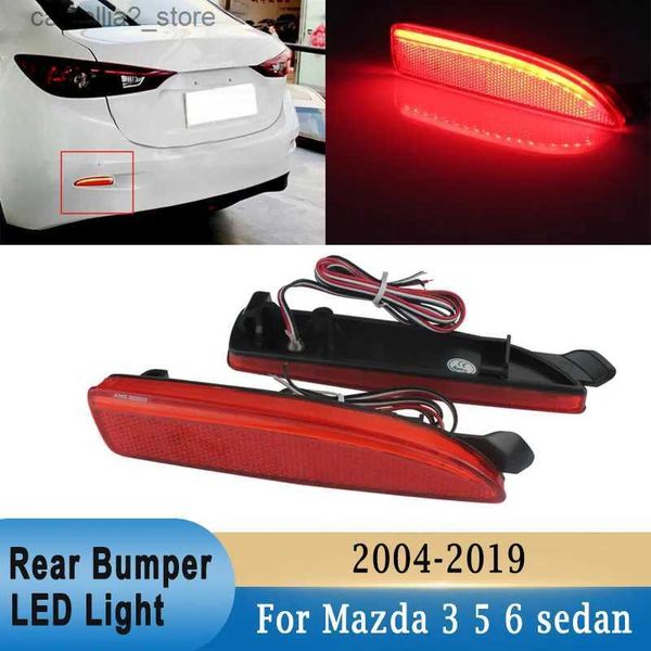 Luzes traseiras do carro 12V para-choque traseiro do carro luzes LED refletor de luz traseira para Mazda 3 5 6 Axela Atenza sedan 2004-2019 lâmpada de freio do para-choque traseiro Q231017