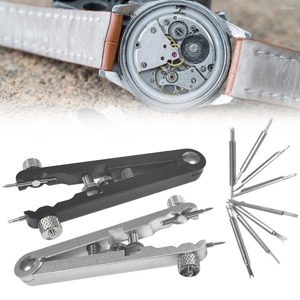 Kits de reparo de relógio, alicate de pulseira com 8 peças de ponta 6825 padrão de barra de mola, ajustador de alicate, conjunto de ferramentas de remoção