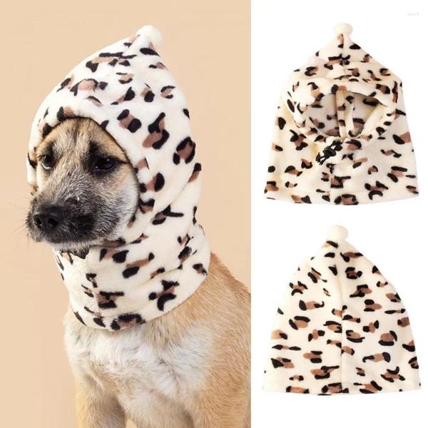 Vêtements pour chiens Chapeau pour animaux de compagnie Motif léopard à la mode Hiver Doux Fournitures confortables pour chiens Chats Chiots