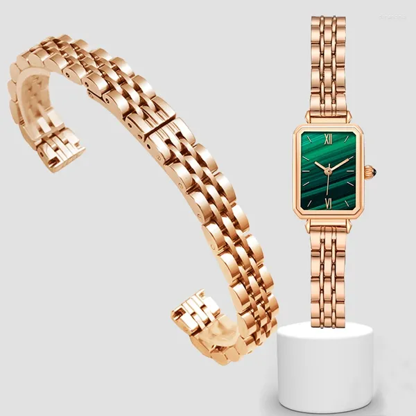 Uhrenarmbänder Massives Präzisionsstahlarmband mit passender Mantianxing/Rolla Rose Little Green Series Edelstahl-Satch-Kette 10 mm