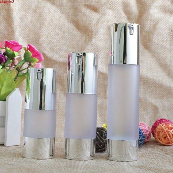 Airless 15 ml 30 ml 50 ml lege vacuümpomp toiletschip cosmetische matte fles mini transparante lotion make-up container 10pcshigh quant Ckmx