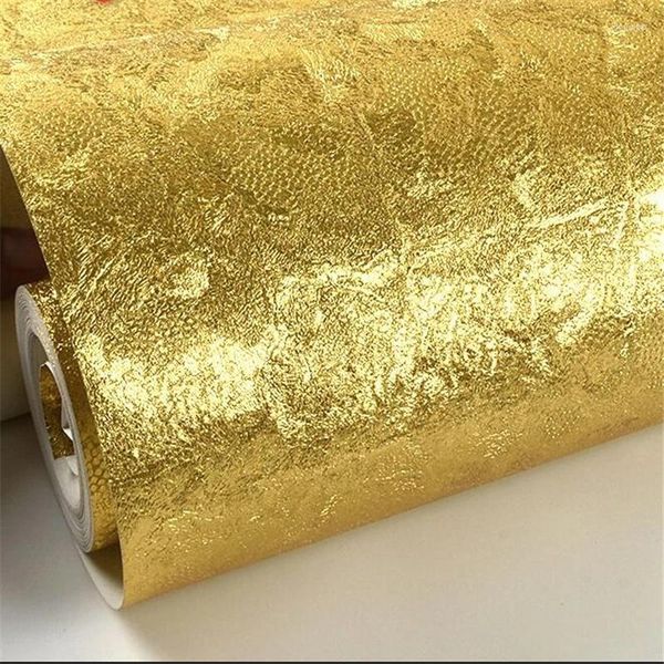 Tapeten Wellyu Goldene Tapete Goldfolie Gelb Silber Ktv El Schlafzimmer Wohnzimmer Reine Farbe Decke