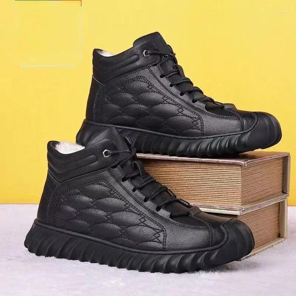 Stivali scarpe da uomo Casual Sneakers maschili nere in pelle traspirante per uomo 2023 Autunno Fashion Business TY50