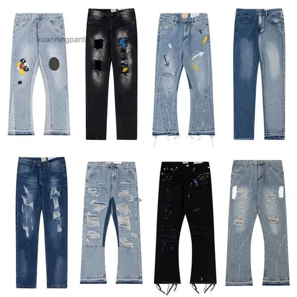 Designer Herren Jeans Galerien Hosen Depts Fashion Splicing Zerrissene Denim Hosen Luxus Hip Hop Distressed Damen Größe S-XL DO8L