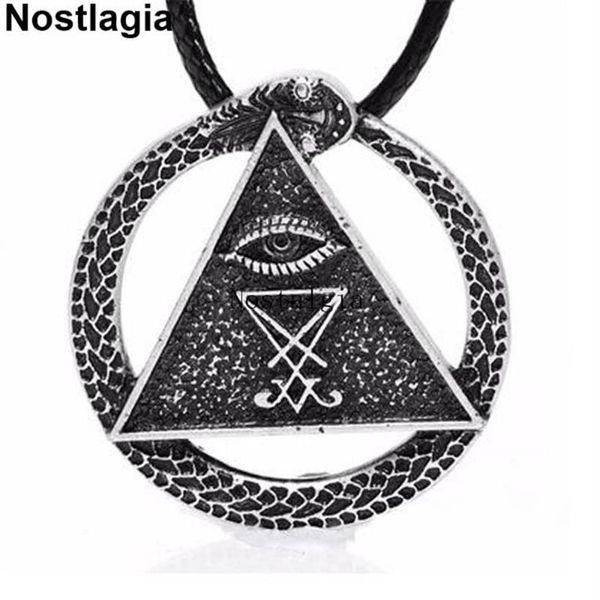 Nostalgia sigil de lúcifer colar geométrico que tudo vê pingente de olho pagão wicca amuleto igreja de satanás jewerly woman192v