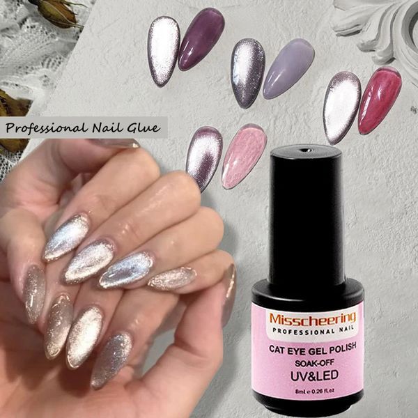 Esmalte para unhas 1 peça 9D Olho de gato largo esmalte magnético de longa duração brilhante brilhante prata UV gel verniz esmalte laca glitter ferramentas para arte em unhas 231016