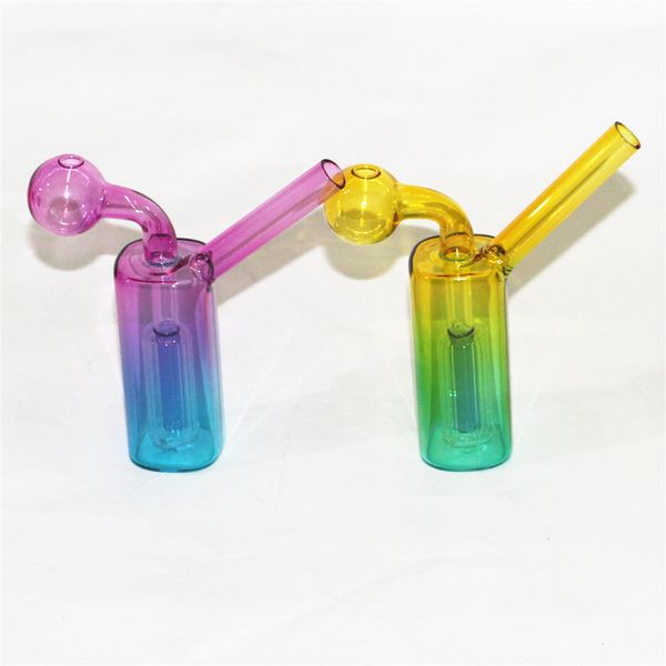 1pc Mini Tragbare Rauchen Gerät Glas Bubbler Öl Brenner Percolator Diffusor Wasser Rohre Shisha Bongs Bubbler Recycle Filter