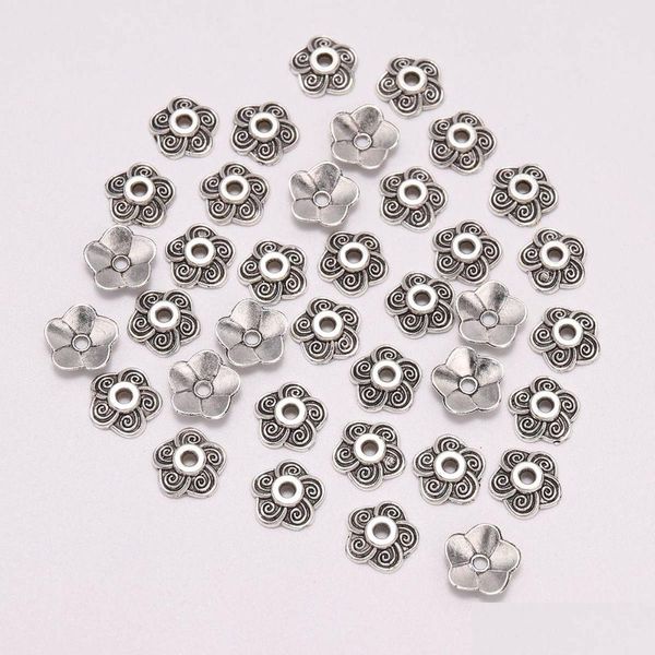 Bead Caps 500 Pcs Antique Sier Beads End Caps Flor Bead para Jóias Fazendo Descobertas DIY Acessórios Atacado Jóias Jóias Encontrando Dhtyg