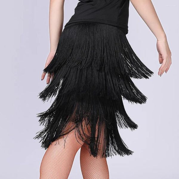 Stadiumkleding Dames Fringe Dansrok Kwastje Latin Tango Prestatiepraktijk Salsa Rave Party Kostuum Wrap Sjaal Kort