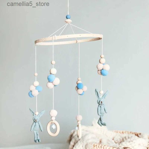 Mobiles # Sonagli per neonati Cellulari per culla Porta giocattoli Rotante Seggiolino di sicurezza Peluche Panno Coniglietto Peluche Letto a campana Accessori per culla Giocattoli Q231017