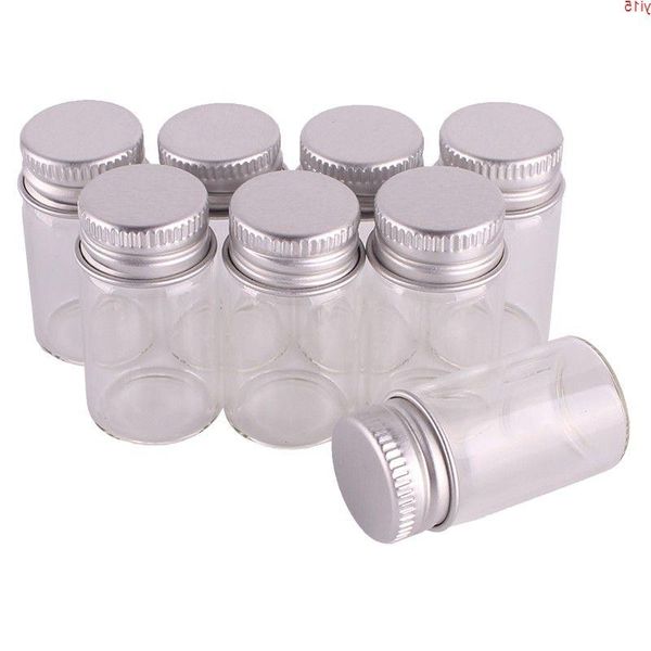100pcs tamanho 22 * 40mm 7ml vidro transparente perfume frascos de especiarias minúsculos frascos com tampa de parafuso de prata DIY Craftgood qty Kbnmk