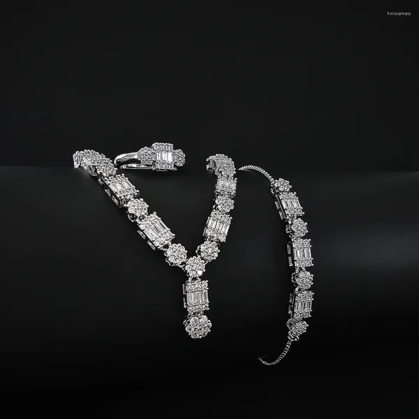 Ожерелье и серьги, комплект из 3 шт. в упаковке, 2023 серебряный цвет, регулируемые украшения для невесты для женщин, рождественский подарок R003-S003-X003
