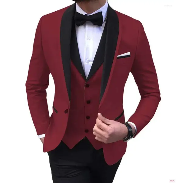 Ternos masculinos JELTOIN 2023 Made Borgonha Fumping Blazer Blazer Business Gentlemen Groom Prom for Men Wedding Man Tuxedo