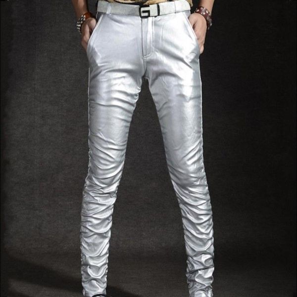 2020 nova chegada dos homens calças casuais de couro do plutônio calças masculinas da motocicleta calças magras streetwear fino ajuste calças masculinas plus size256s