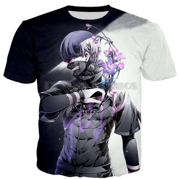 2018 Moda Feminina Homens Anime Tokyo Ghoul Engraçado Impressão 3D Casual Camiseta de manga curta XTXS019278Z