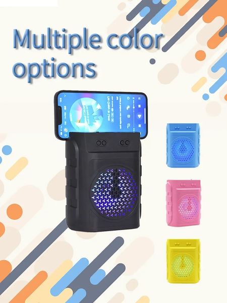 Taşınabilir hoparlörler mini evrensel cep telefonu standı hoparlör LED kablosuz renkli bluetooth ses subwoofer mp3 müzik tf kartı usb 231017