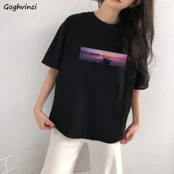 Damen T-Shirts Sommer Kurzarm T-Shirts Frauen Drucken Allgleiches BF Ulzzang Koreanischer Stil Studenten Freizeit Lose Tops Mode Femme