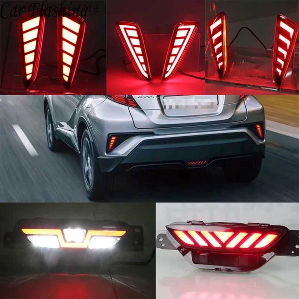 Автомобильные задние фонари, мигающий автомобиль, 1 комплект для Toyota C-HR CHR 2016 2017 2018 2019, светодиодный отражатель, задний противотуманный фонарь, задний бампер, стоп-сигнал Q231017