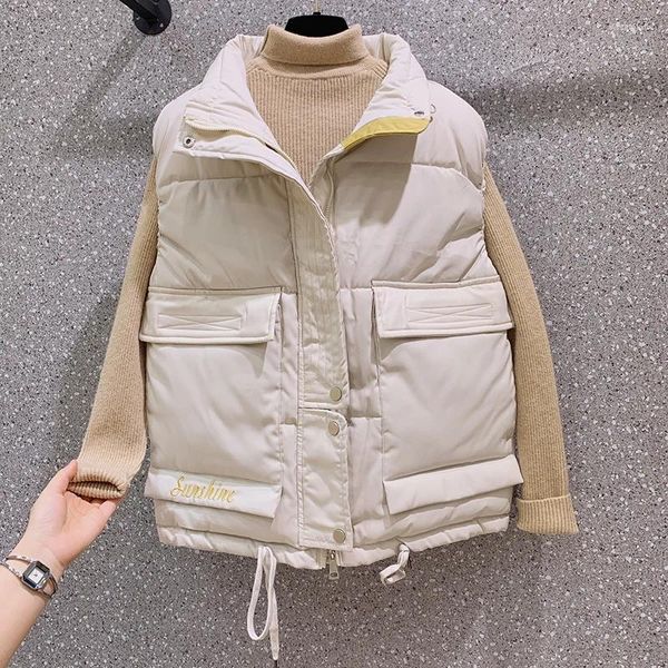 Trench da donna Giacca autunnale e invernale da donna Gilet in piumino di cotone con colletto rialzato imbottito da donna Casual elegante Taglie forti