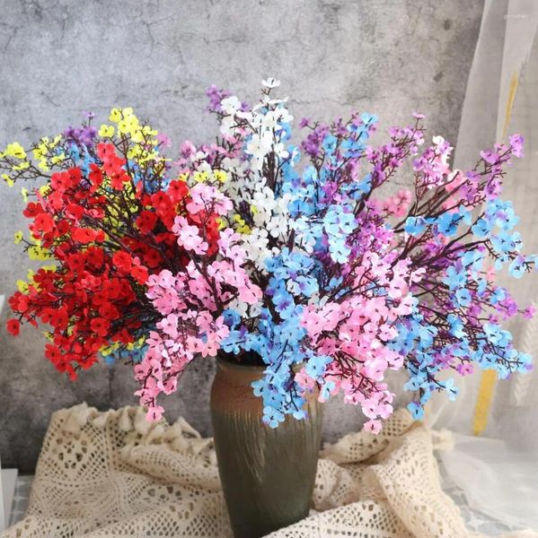 Fiori decorativi Fiore di prugna artificiale Matrimonio simulato Bouquet Pianta transfrontaliera Decorazione di fiori di seta Finestra