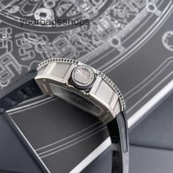 Marca relógio de pulso luxo rm relógio de pulso rm030 série 18k platina original diamante rm030 50*42.7mm gqrf s5z0