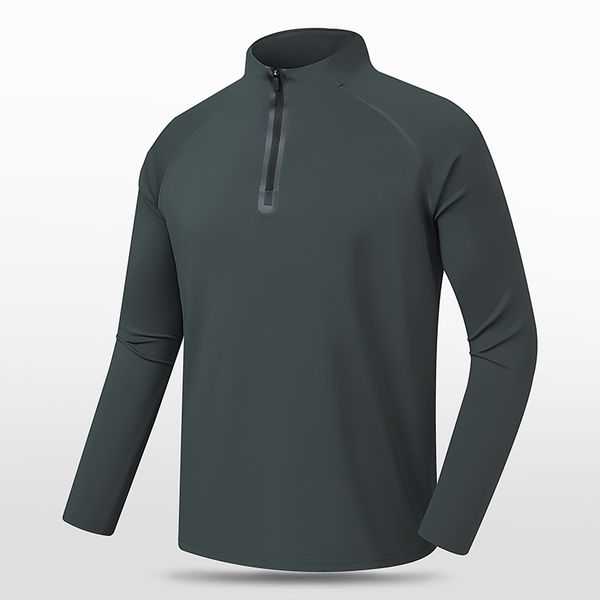 Großhandel Half Zip Sweatshirt Quick Dry Laufen Fitness Gym Sport Langarm T-shirt Für Männer 8801#
