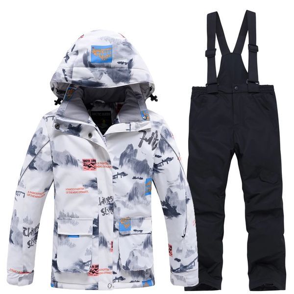 Andere Sportwaren Kinder Schneeanzug tragen wasserdichte winddichte Kostüm Winter Snowboarden -Skijacke Pantjacke und Mädchen 231017