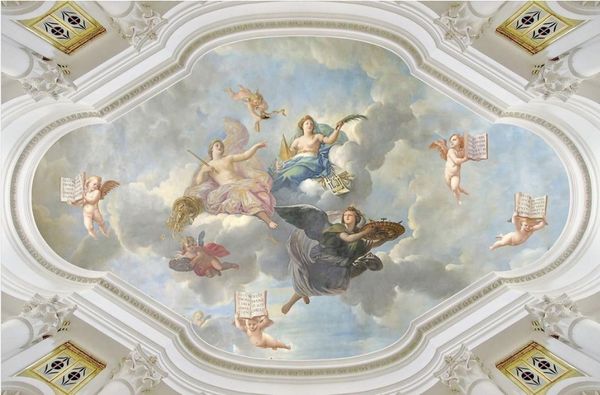 Фея и ангел красивые небеса потолок картина маслом 3d фрески обои для гостиной
