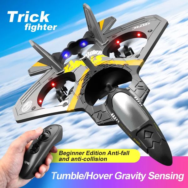 Aeronave modle v17 rc avião de controle remoto 2.4g lutador hobby avião planador epp espuma brinquedos drone crianças presente 231017