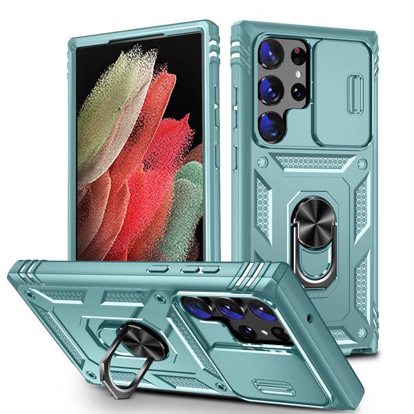 Camera Venster Gevallen Voor Samsung Galaxy S24 S23 FE A15 A25 A24 A14 A05 Ultra Plus 4G 5G slide Telefoon Case Cover Fundas Capa