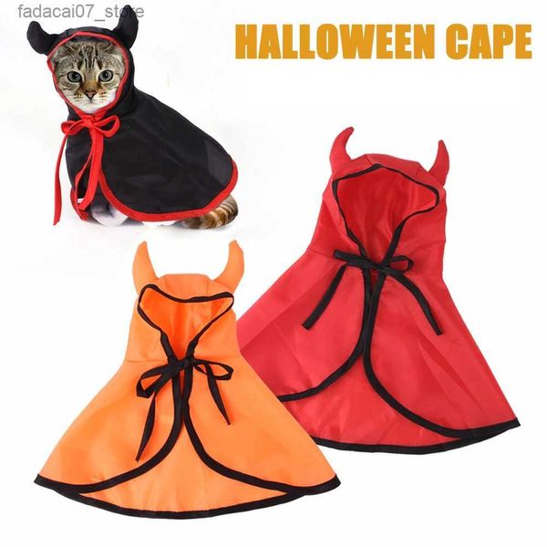 Trajes de gato capa de gato cosplay traje de halloween capa trajes bonito cosplay capa de vampiro capa de cachorro com chifres acessórios para animais de estimação yq231017