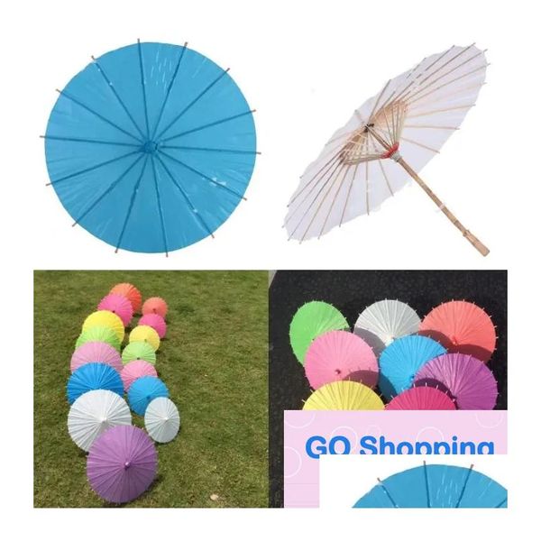 Ombrelli di qualità cinese giapponese ombrellone di carta ombrellone di carta per matrimoni damigelle d'onore bomboniere estate parasole bambino si homefavor Dheqf