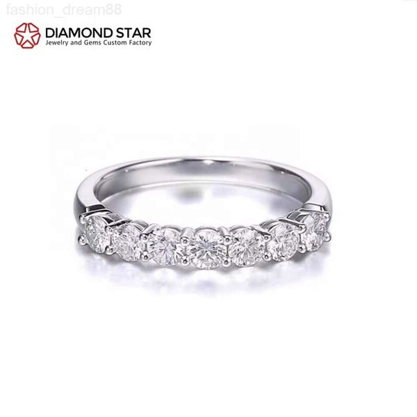 DiamondStar Moissanit-Ehering-Set, runder Schliff, VVS-Verlobungsring, individueller Modeschmuck, individueller Moissanit-Ring