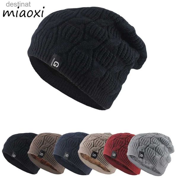 Beanie/Totenkopfkappen Neue Winter Erwachsene Männer Frauen Stricken Mützen Skullies Mode Weiche Brief Stricken Outdoor Hüte Schnee Marke Gestreiften Casual BonnetL231017