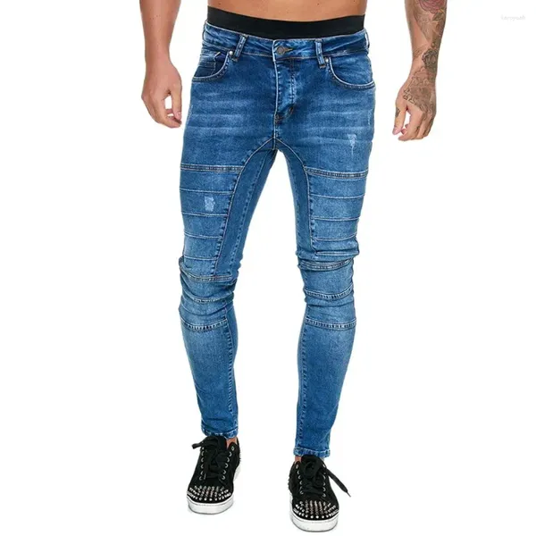 Jeans da uomo Taglie forti Uomo Pantaloni Demin sexy 2023 Primavera Cargo Maschio Tasche con cerniera Pantaloni Patchwork Foro Strappato Pantaloni Hip Hop