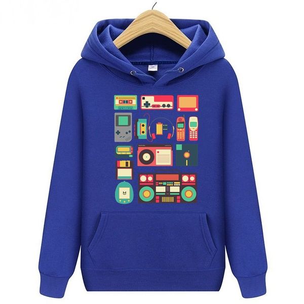 Music Techno Mens Felpe con cappuccio Felpe RETRO TECHNOLOGY Pullover con cappuccio top gioventù Skateboard Sportwear giacca invernale uomo/donna