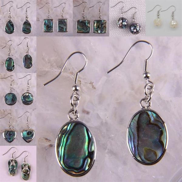 Dangle Nova Zelândia Abalone Shell Branco Pérola Shell Bola Brincos Jóias Para Mulher Gift172S