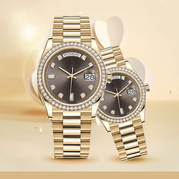 Luxuriöse Ro-Lex-Uhr mit Diamanten, berühmte Tages- und Datumsuhr, Relogio Masculino, wasserdichtes mechanisches Uhrwerk, Herrenuhr der Top-Marke, Vintage-Edelstahluhren