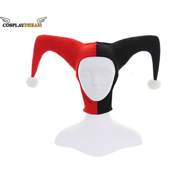 Film Harley Cosplay Cappello Quinn Rosso Nero Cappello Unisex Harleen Cappello Harley Cosplay Halloween Party Accessori Cosplay Prop