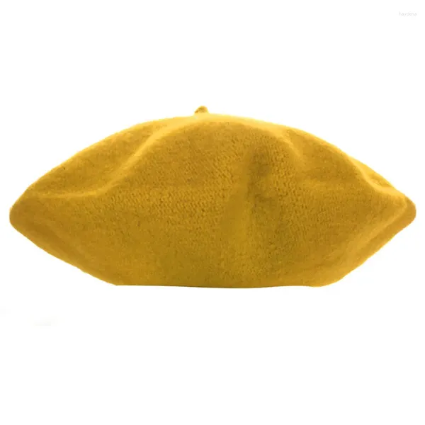Berets crianças boina meninas chapéu amarelo cúpula bonés de beisebol traje francês homens