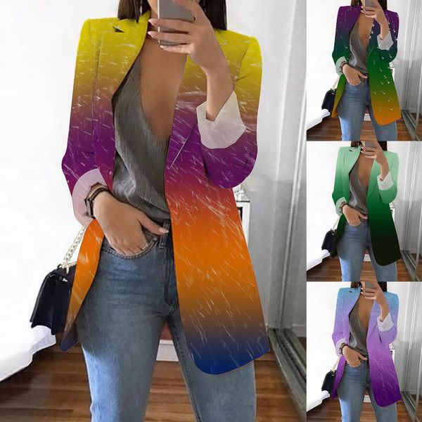 Ternos femininos Blazers Mulheres Casual Elegante Manga Longa Blazer Jaqueta Cor Sólida Trabalho Oversized Trabalho chique Kawaii estilo preppy Outerwear 231018