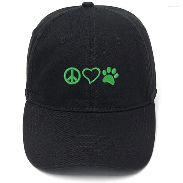 Бейсбольные кепки Lyprerazy, мужская бейсболка Peace Love, шляпа с вышивкой для домашних животных, повседневная хлопковая кепка с вышивкой