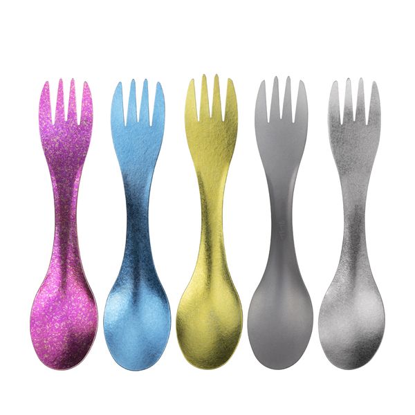 TiTo Pure Titanium 2 in 1 multifunzione Spork Cucchiaio forchetta Pentole ultraleggere Portatili per campeggio all'aperto Accessori da picnic Stoviglie da viaggio per escursionismo