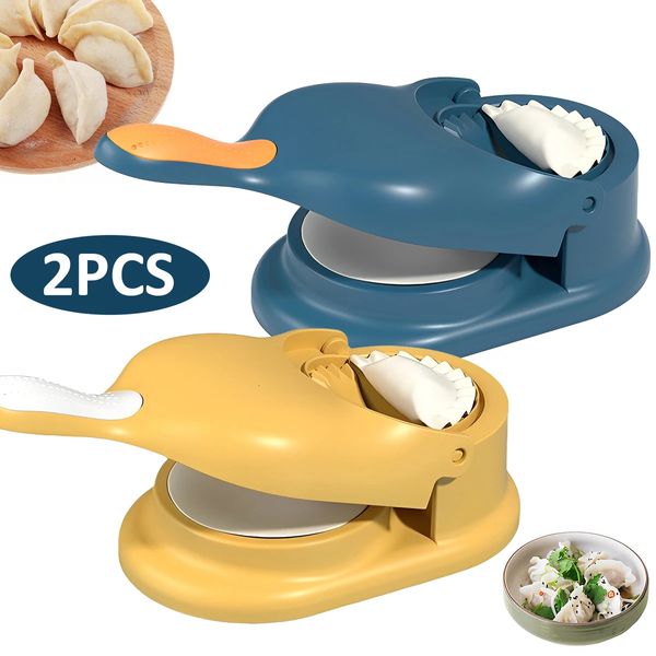 Moldes de cozimento 2023 2 em 1 Dumpling Maker Dough Pressing Mold Set Skin Wrapper Mold Manual Pastelaria Cozinha Fazendo Ferramentas 231018